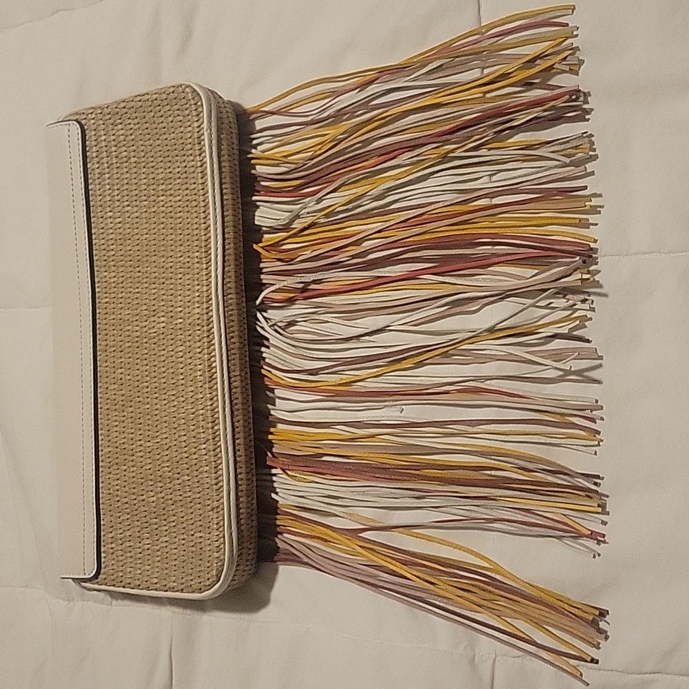Tory Burch Miller Woven Fringe Clutch - Picture 3 of 6